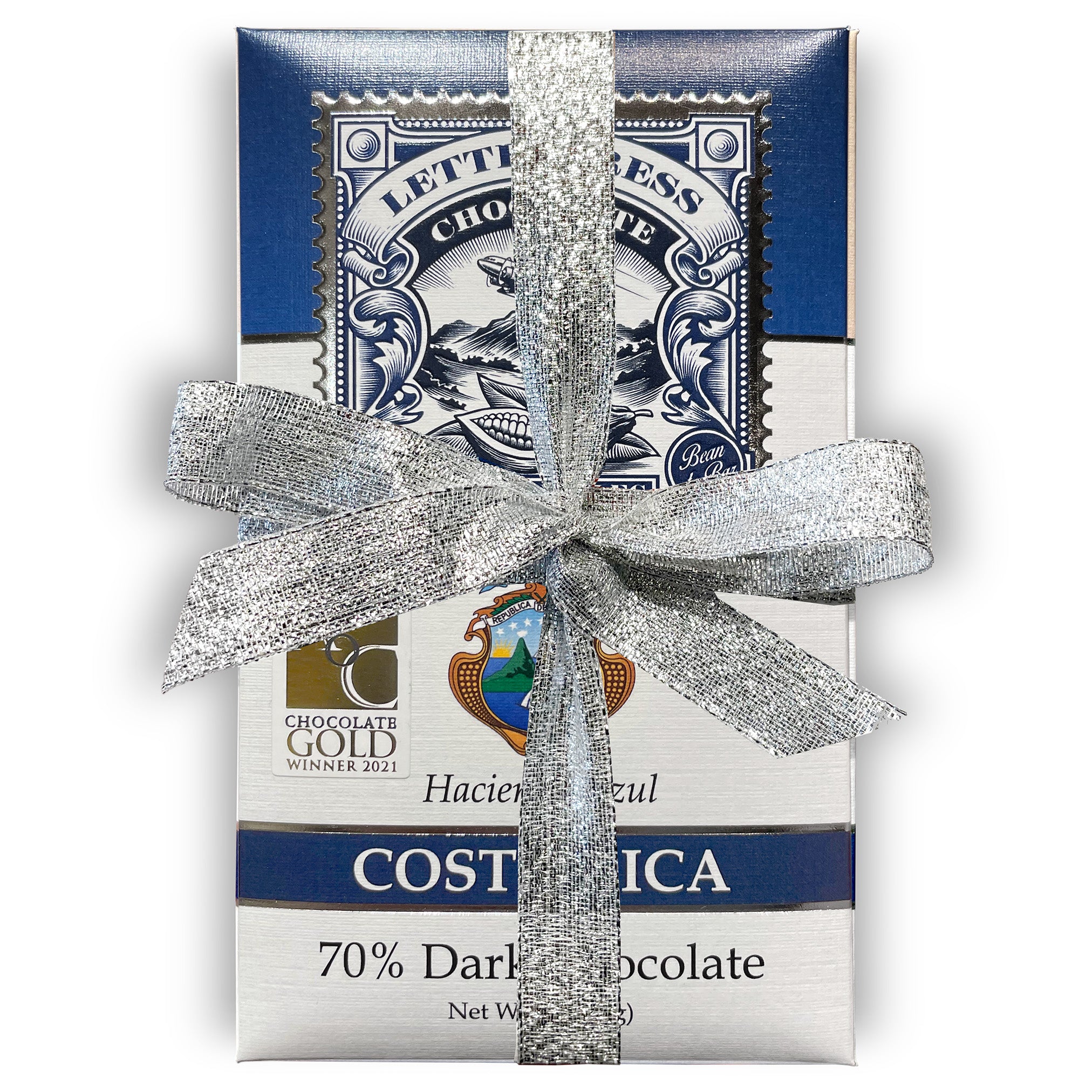 Silver Dark Chocolate Bar Gift Set