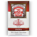 Load image into Gallery viewer, India 70% Dark Chocolate bar packaging on white background
