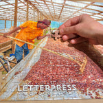 Load image into Gallery viewer, Detail picture of a hand placing a puzzle piece of a Puzzle showing a cacao farmer inspecting cacao beans in a solar dryer
